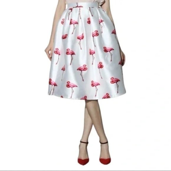 Chicwish Dresses & Skirts - Chicwish Womens Flamingo Box Pleated A-line Skirt XL NEW